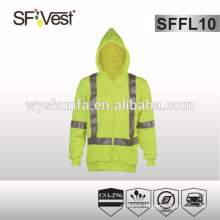 2015 new design unique hooded sweatshirts hot sale in Canada , with zipper front and 2 pockets ,conform to CSA Z96-09 CLASS 3